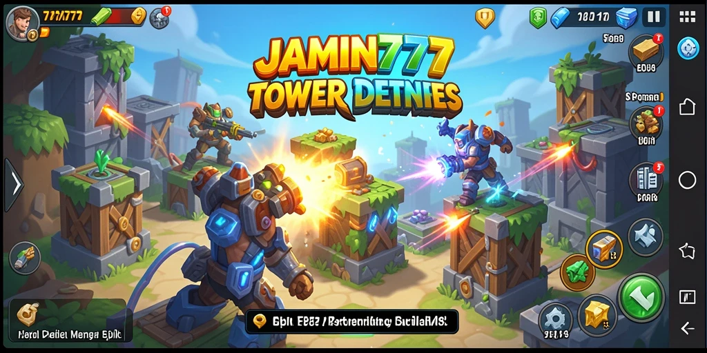Screenshot utama menampilkan aksi gameplay Tower Defense yang mendebarkan.
