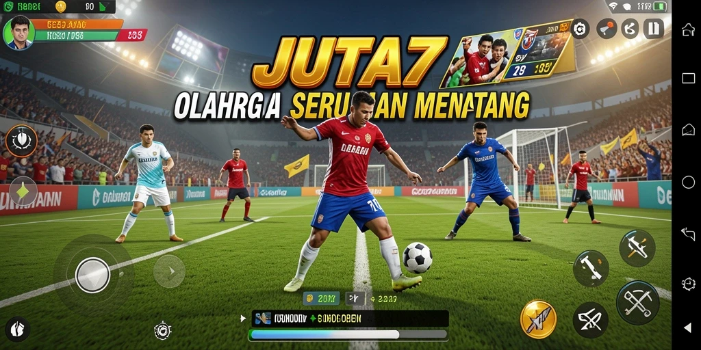 Tampilan aksi mendebarkan dalam JUTA7 dengan gameplay olahraga.