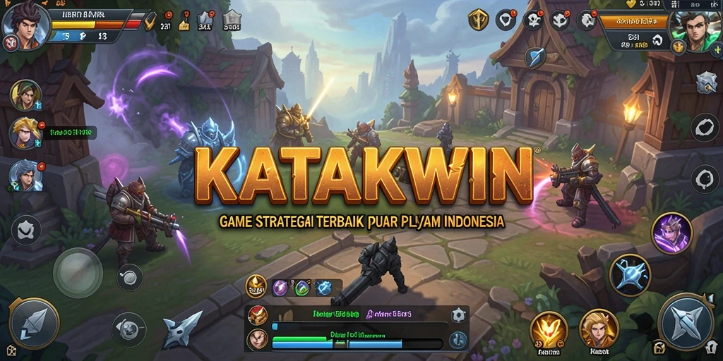 Screenshot gameplay KATAKWIN menampilkan pertempuran strategis yang mendebarkan.