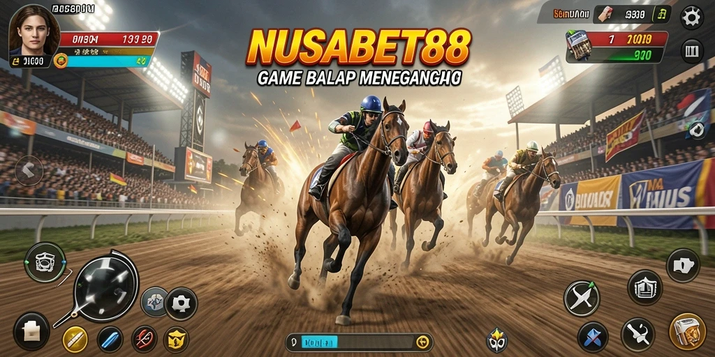 Tangkapan layar gameplay NUSABET88 menampilkan aksi balap yang mendebarkan.