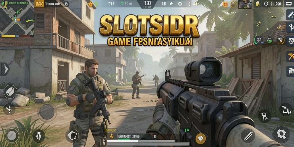 Tangkapan layar SLOTSIDR dengan aksi pertempuran seru dalam gameplay FPS.